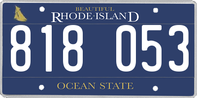 RI license plate 818053