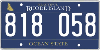 RI license plate 818058