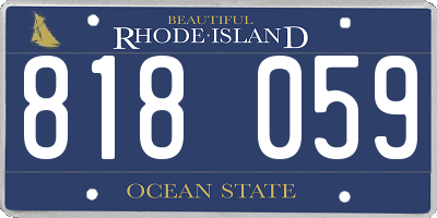 RI license plate 818059