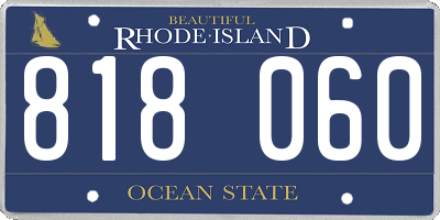 RI license plate 818060