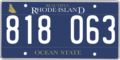 RI license plate 818063