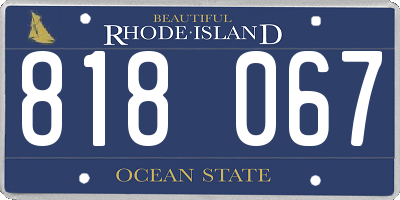 RI license plate 818067