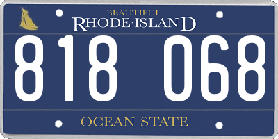 RI license plate 818068