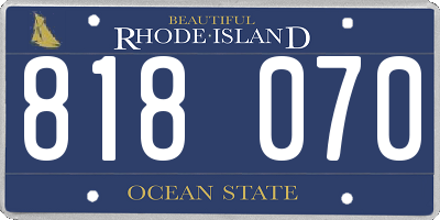 RI license plate 818070