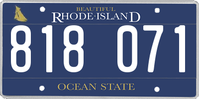 RI license plate 818071