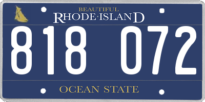 RI license plate 818072