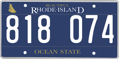 RI license plate 818074