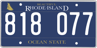 RI license plate 818077