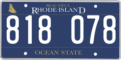 RI license plate 818078