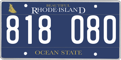 RI license plate 818080