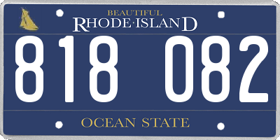 RI license plate 818082
