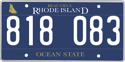 RI license plate 818083