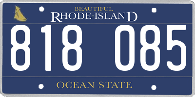 RI license plate 818085