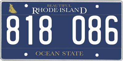 RI license plate 818086