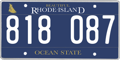 RI license plate 818087