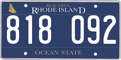 RI license plate 818092
