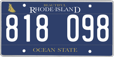 RI license plate 818098