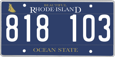 RI license plate 818103