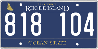 RI license plate 818104