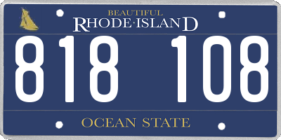 RI license plate 818108