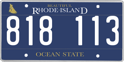 RI license plate 818113