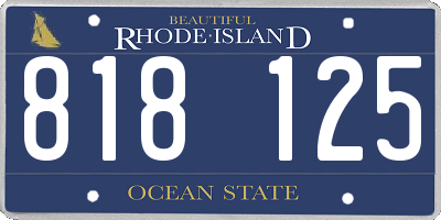 RI license plate 818125