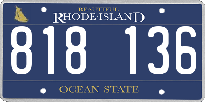 RI license plate 818136