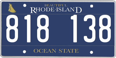 RI license plate 818138