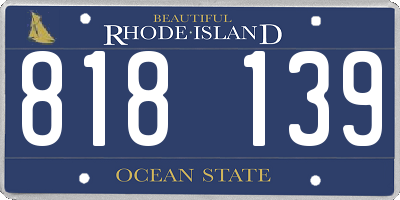 RI license plate 818139