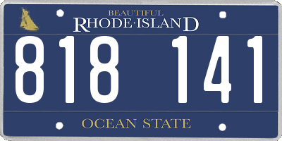 RI license plate 818141