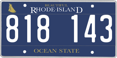 RI license plate 818143
