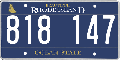 RI license plate 818147