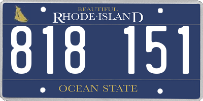 RI license plate 818151