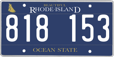 RI license plate 818153