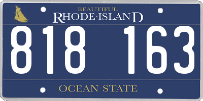 RI license plate 818163