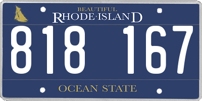 RI license plate 818167