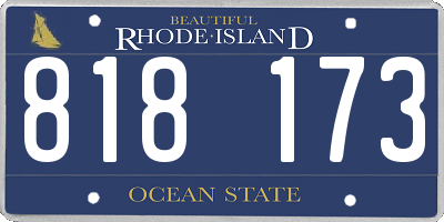 RI license plate 818173