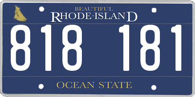 RI license plate 818181