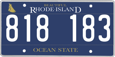 RI license plate 818183