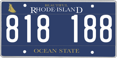 RI license plate 818188