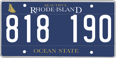 RI license plate 818190