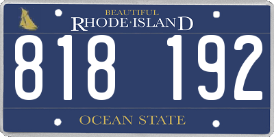 RI license plate 818192