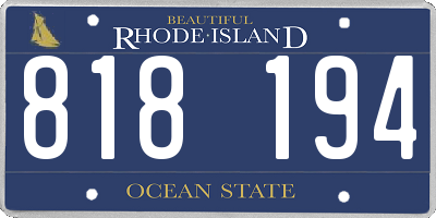 RI license plate 818194