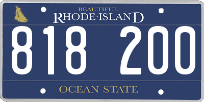 RI license plate 818200