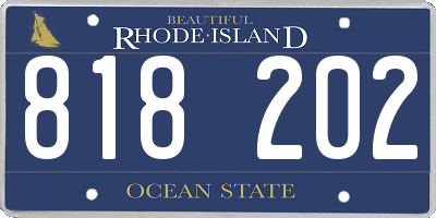 RI license plate 818202