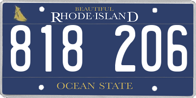 RI license plate 818206