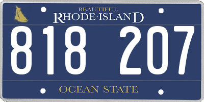 RI license plate 818207
