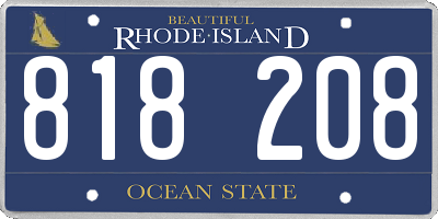 RI license plate 818208