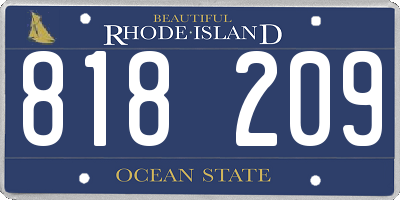 RI license plate 818209