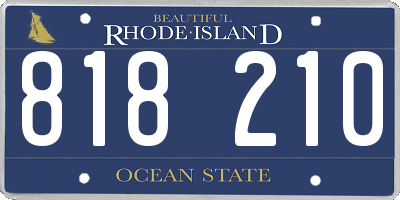 RI license plate 818210